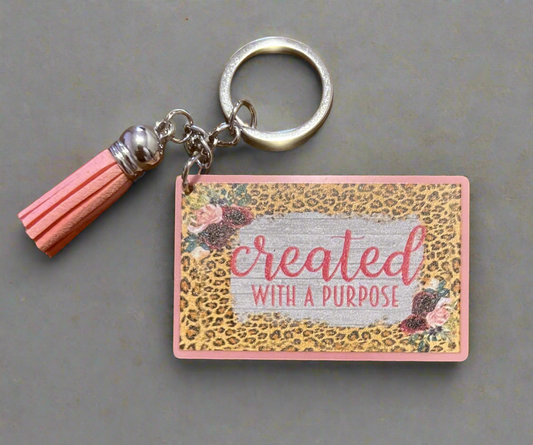 CREATED WITH A PURPOSE KEYCHAIN