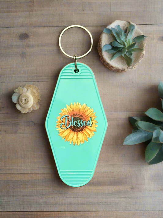 BLESSED SUNFLOWER- KEYCHAIN